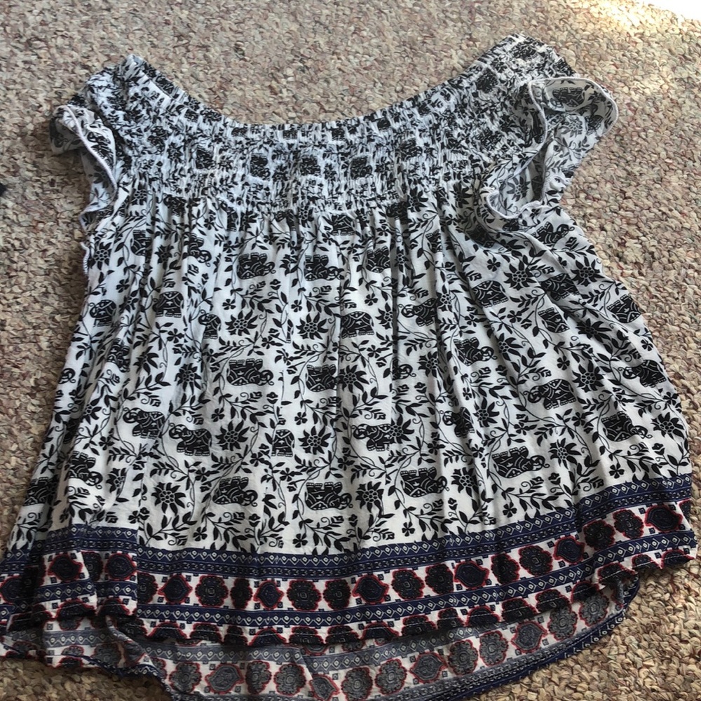 rue 21. off the shoulder float shirt.